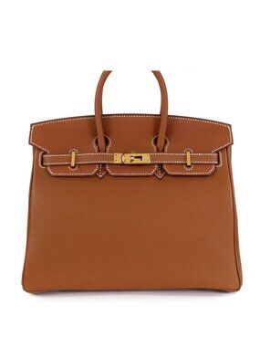 Hermes Birkin 25 Gold Togo Handbag